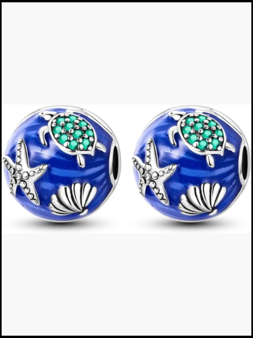 Sterling Silver Star Moon Cubic Zirconia Charm Spacer for Bracelet Bead